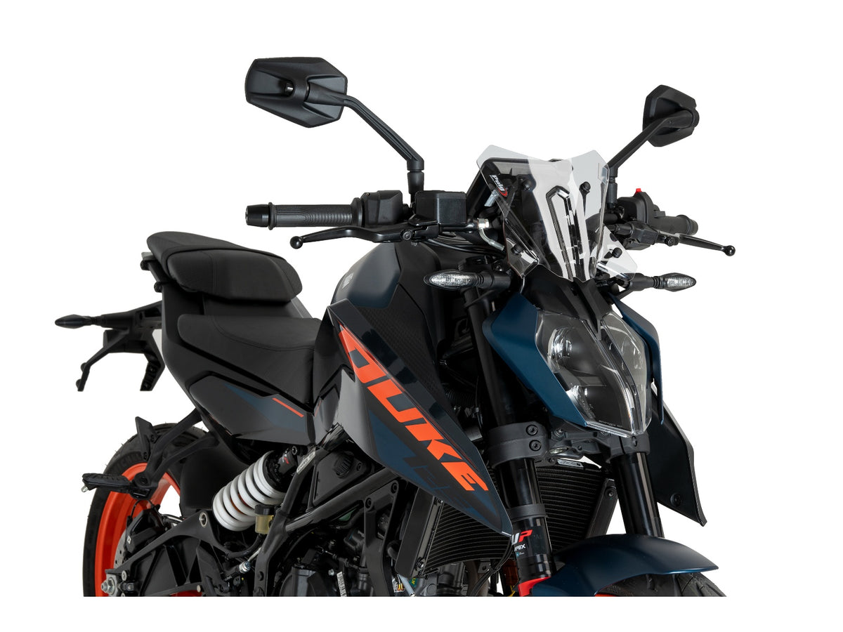 Puig New Generation Sport Screen In Clear for KTM 125 Duke (24-25) Main image