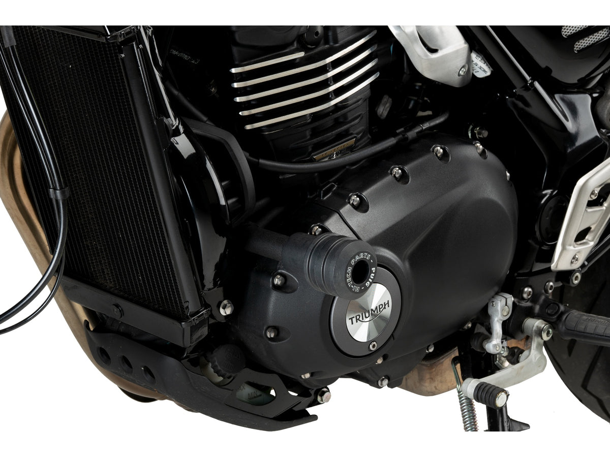 Puig Vintage Frame Sliders In Black for Triumph Scrambler 400 X (24-25) Main image