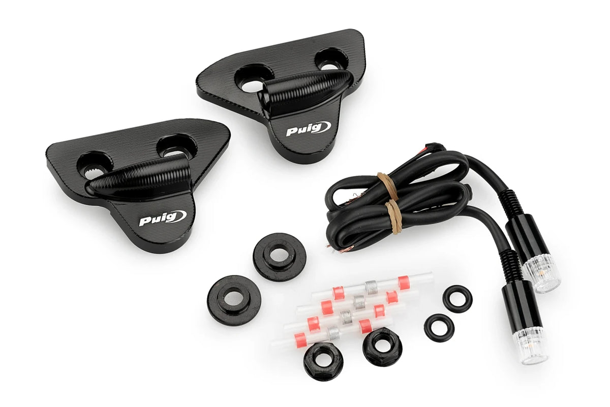 Puig Mirror Blanking Plates with Tab LED Indicators for Yamaha R1 M (20-25)