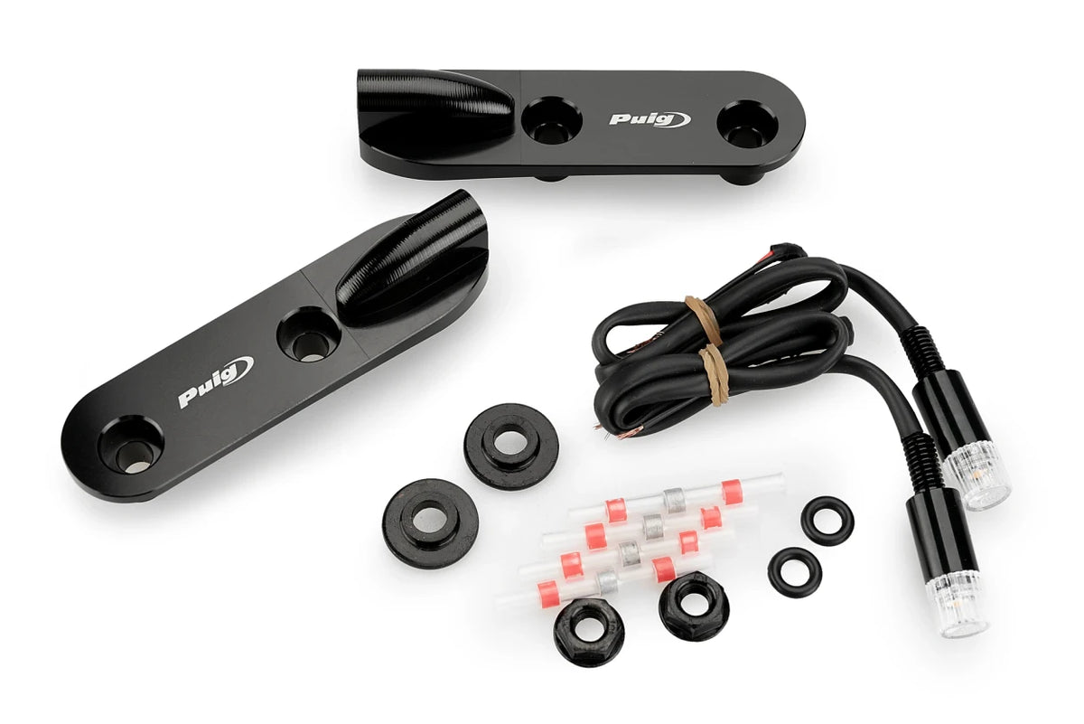 Puig Mirror Blanking Plates with Tab LED Indicators for BMW S1000 RR (19-24)