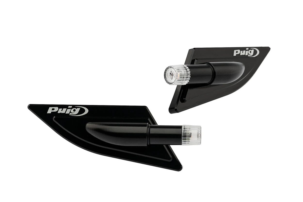 Puig Mirror Blanking Plates with Tab LED Indicators for Ducati Panigale V4 S (18-24)
