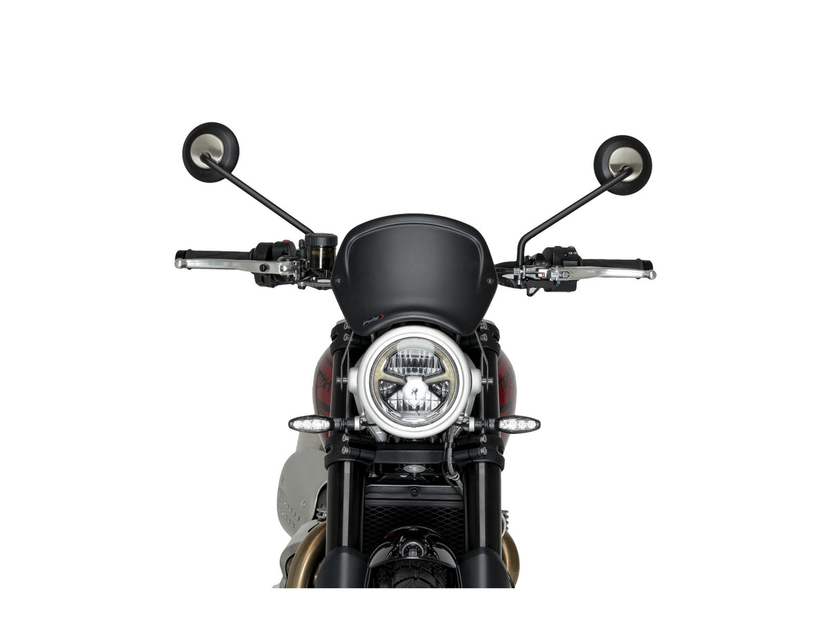 Puig Retro Fly Screen In Matt Black for Triumph Scrambler 1200 X (24-25) Main image