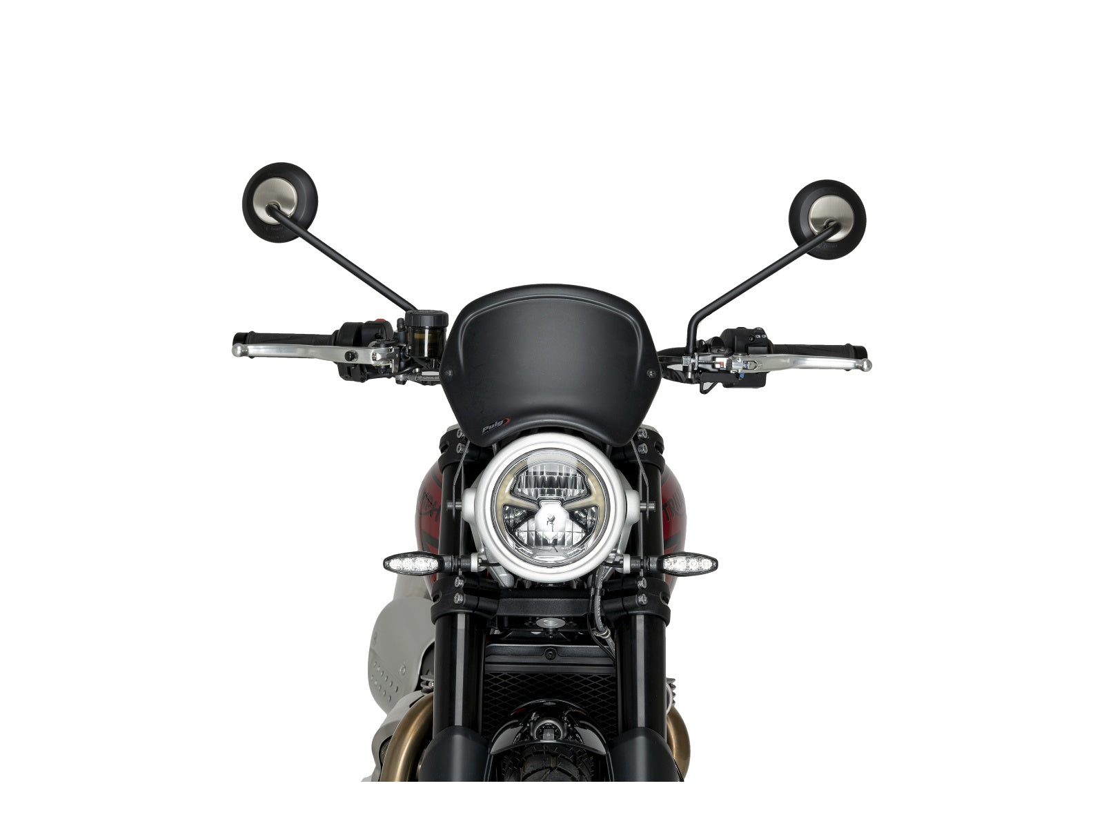 Puig Retro Fly Screen In Matt Black for Triumph Scrambler 1200 X (24-25)