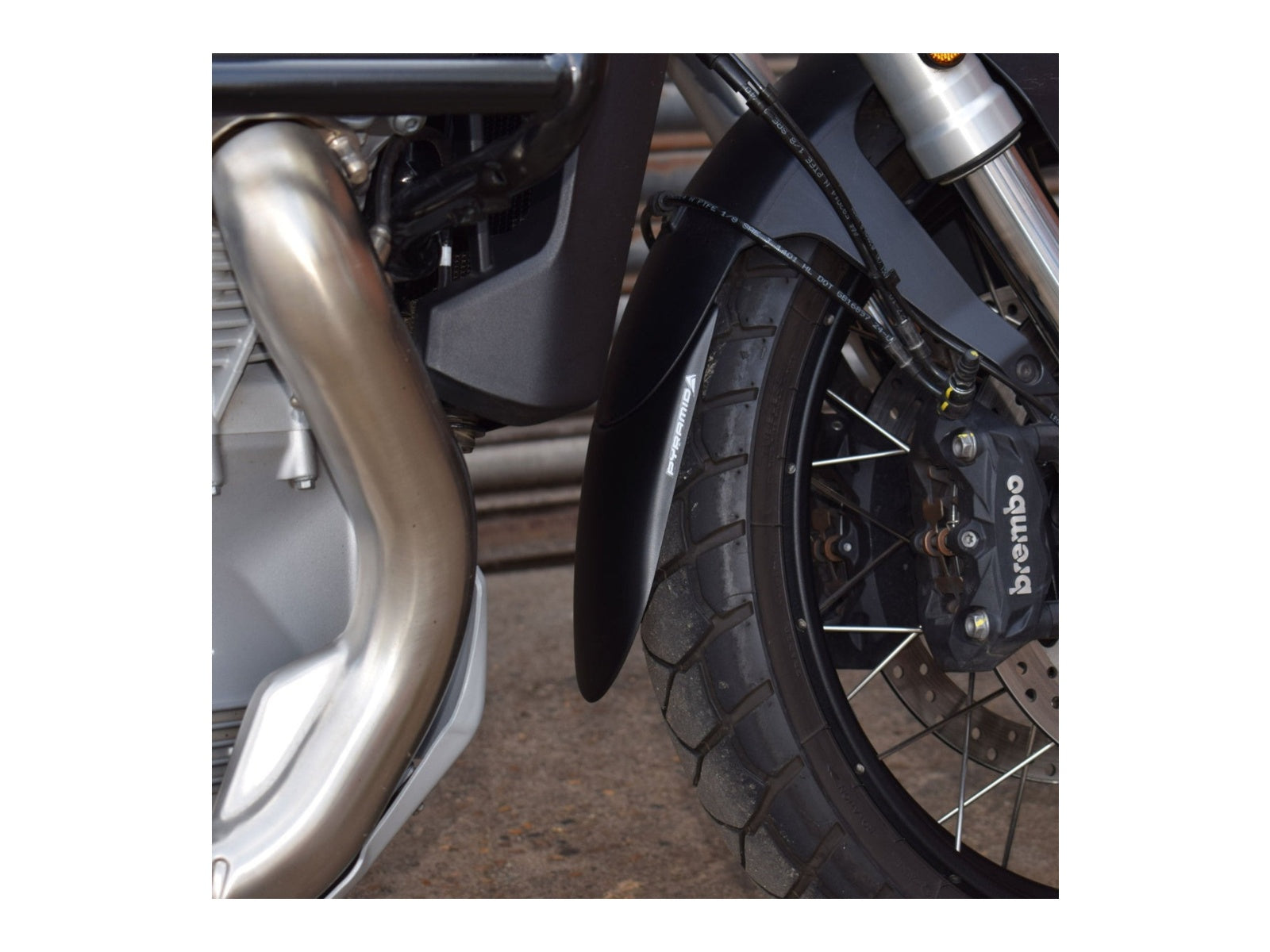 Puig Front Mudguard Extender In Black for Moto Guzzi Stelvio (24-25)