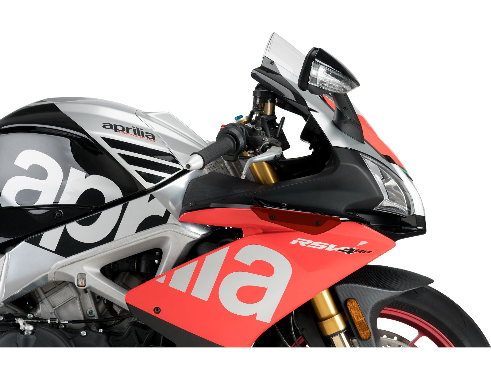 Puig Sport Downforce Spoilers In Black for Aprilia RSV4 RR (15-20)