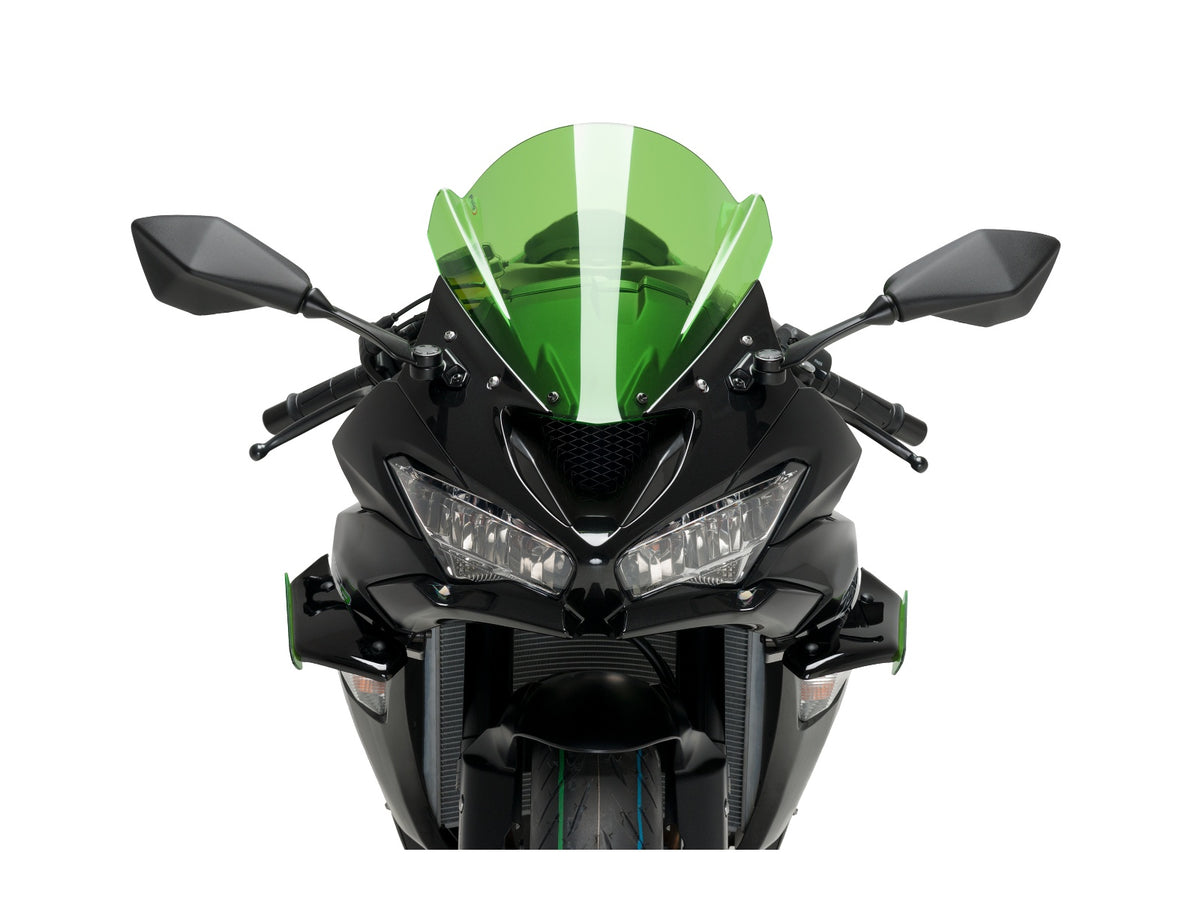 Puig Sport Downforce Spoilers In Black for Kawasaki ZX-6R 636 (18-23)