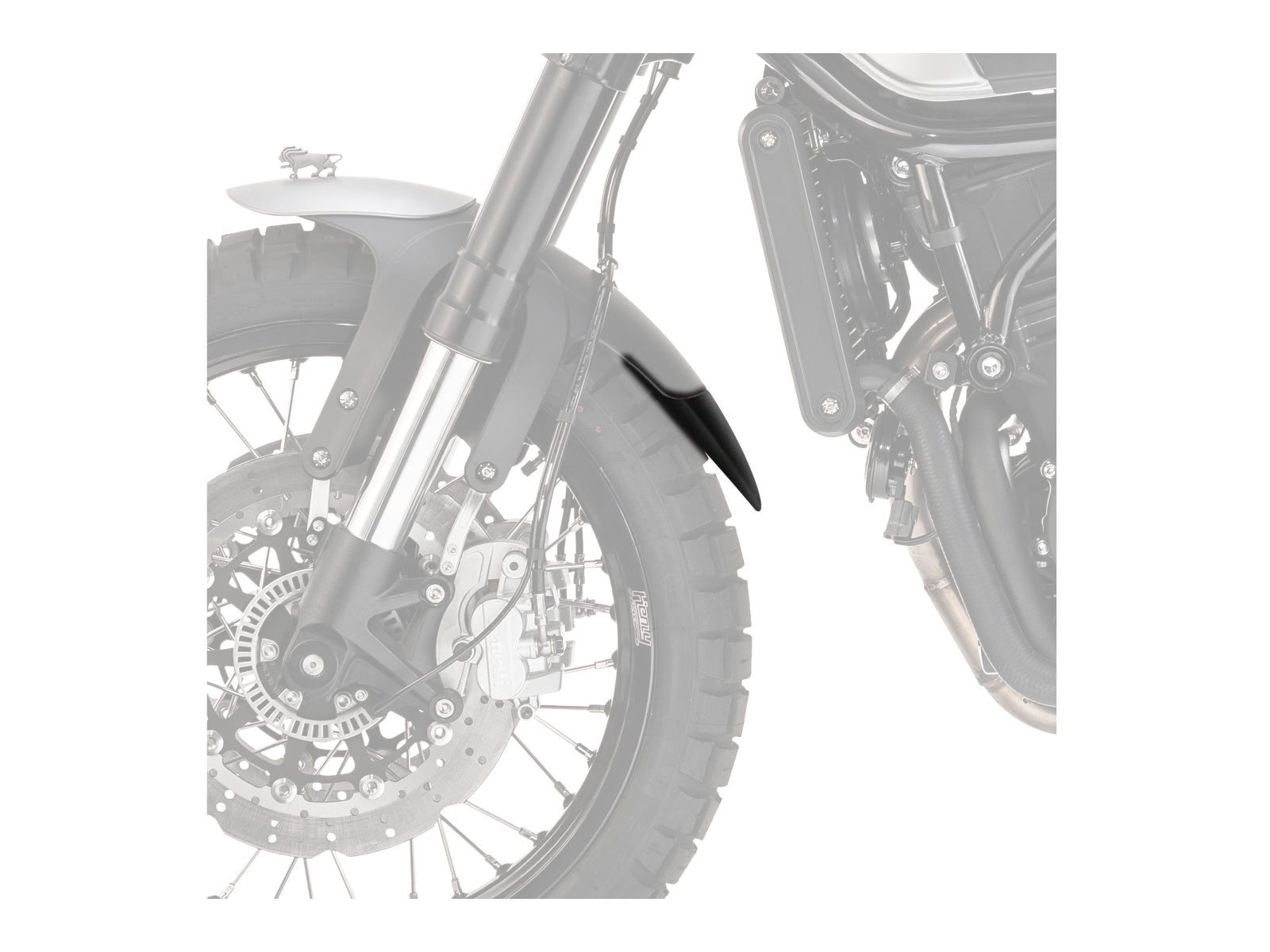 Puig Front Mudguard Extender In Black for Benelli Leoncino 500 (16-25)