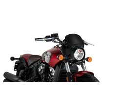 Puig Retro Fly Screen In Matt Black for Indian Scout Bobber (18-25)