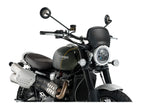 Puig Retro Fly Screen In Matt Black for Triumph Scrambler 1200 XC (19-23)