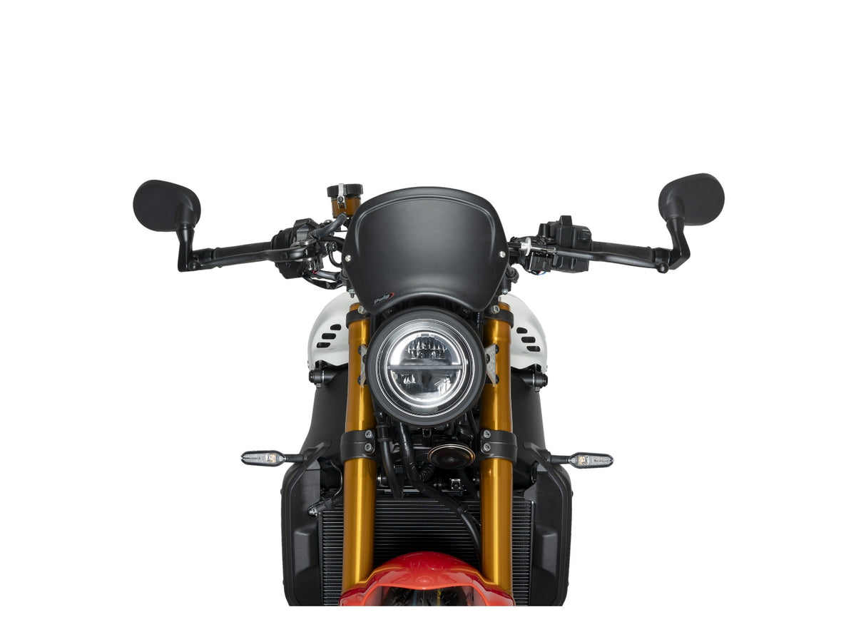 Puig Retro Fly Screen In Matt Black for Yamaha XSR 900 (22-25) Main image