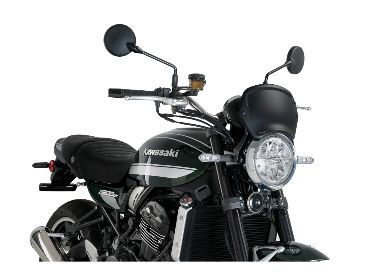 Puig Retro Fly Screen In Matt Black for Kawasaki Z900 RS (21-25)