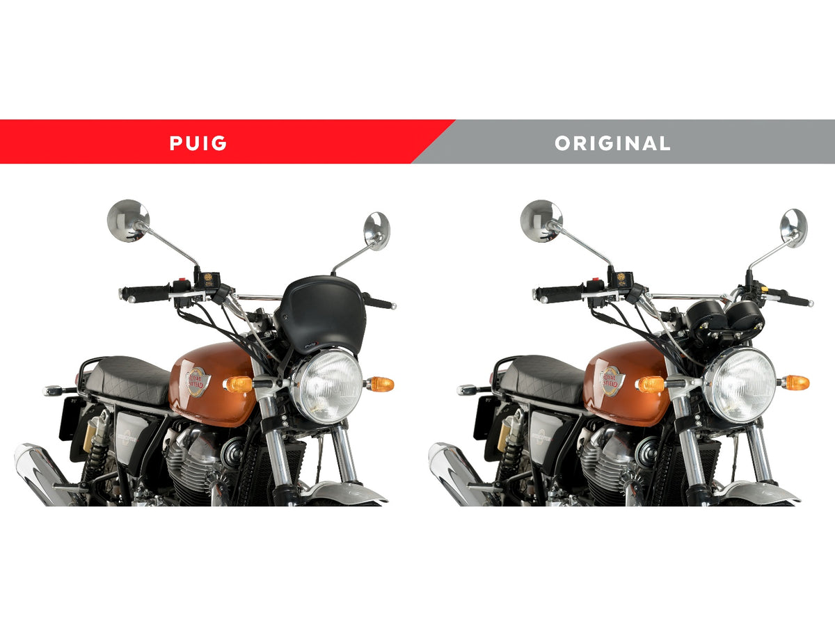 Puig Retro Fly Screen In Matt Black for Royal Enfield Continental GT 650 (21-25) Main image