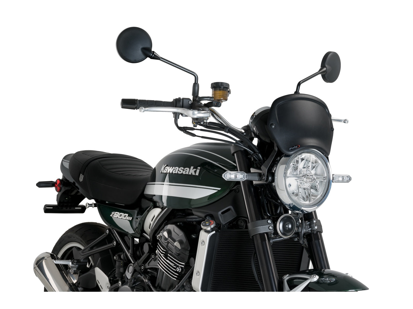 Puig Retro Fly Screen In Matt Black for Kawasaki Z900 RS SE (22-25)