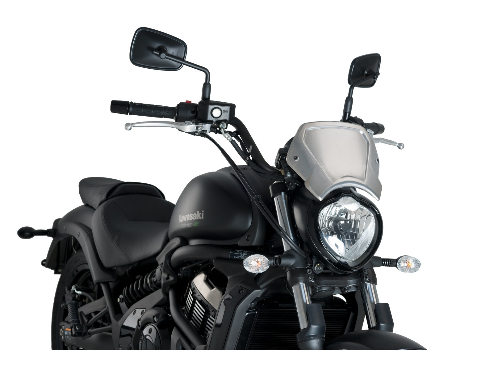 Puig Aluminium Fly Screen In Black for Kawasaki Vulcan S Cafe (17-20)