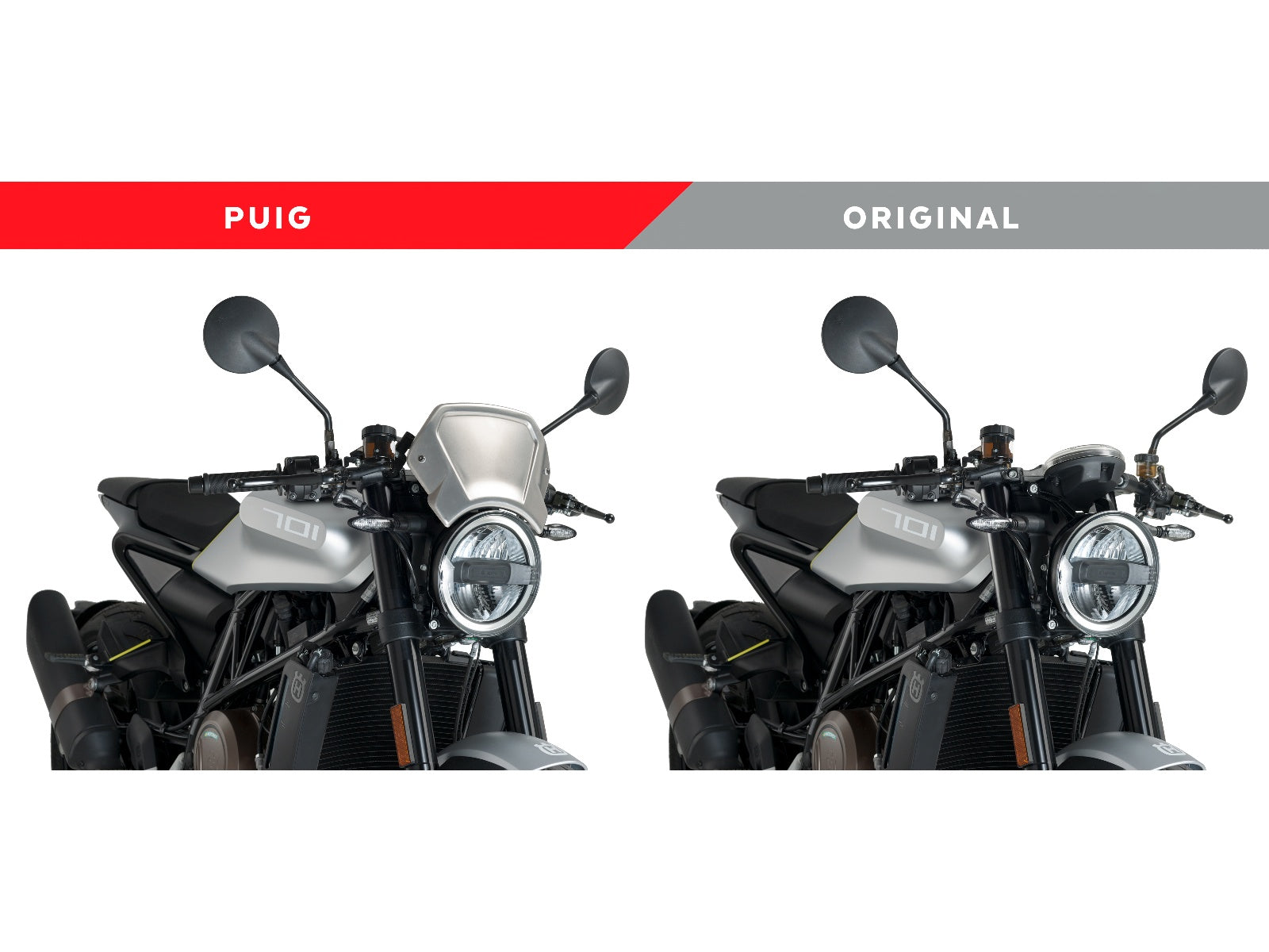 Puig Aluminium Fly Screen In Black for Husqvarna Vitpilen 701 (18-20)