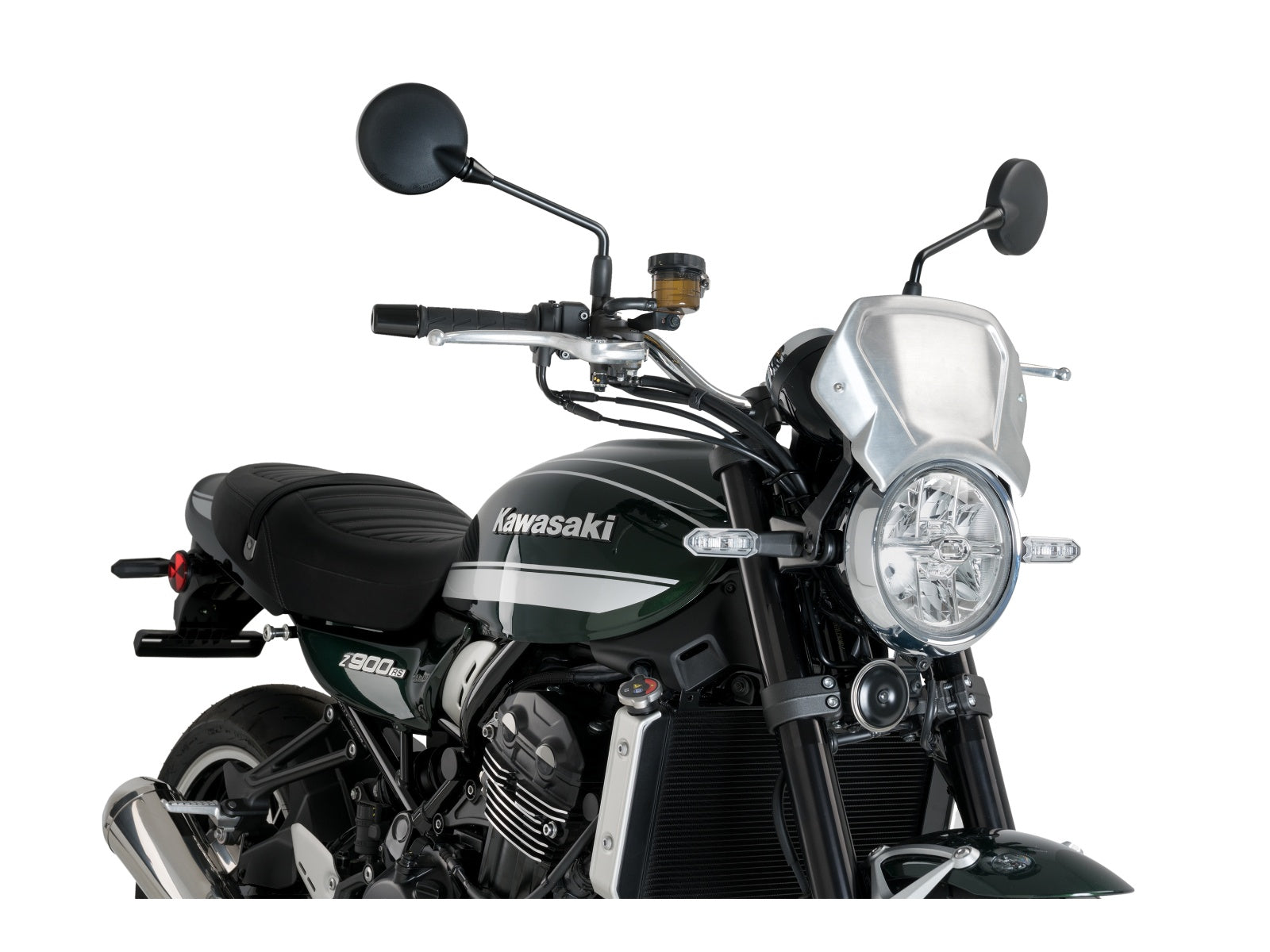 Puig Aluminium Fly Screen In Black for Kawasaki Z900 RS (21-25)