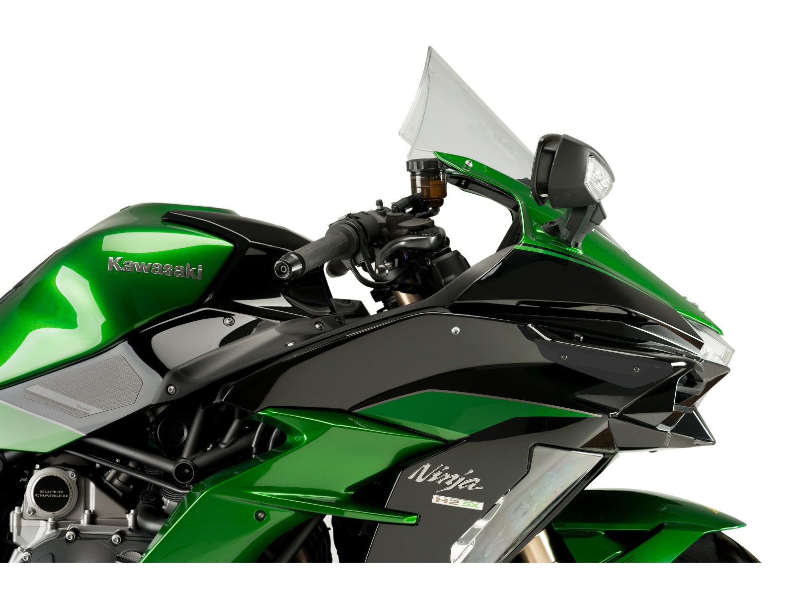 Puig Sport Downforce Spoilers In Black for Kawasaki Ninja H2 SX (18-19)