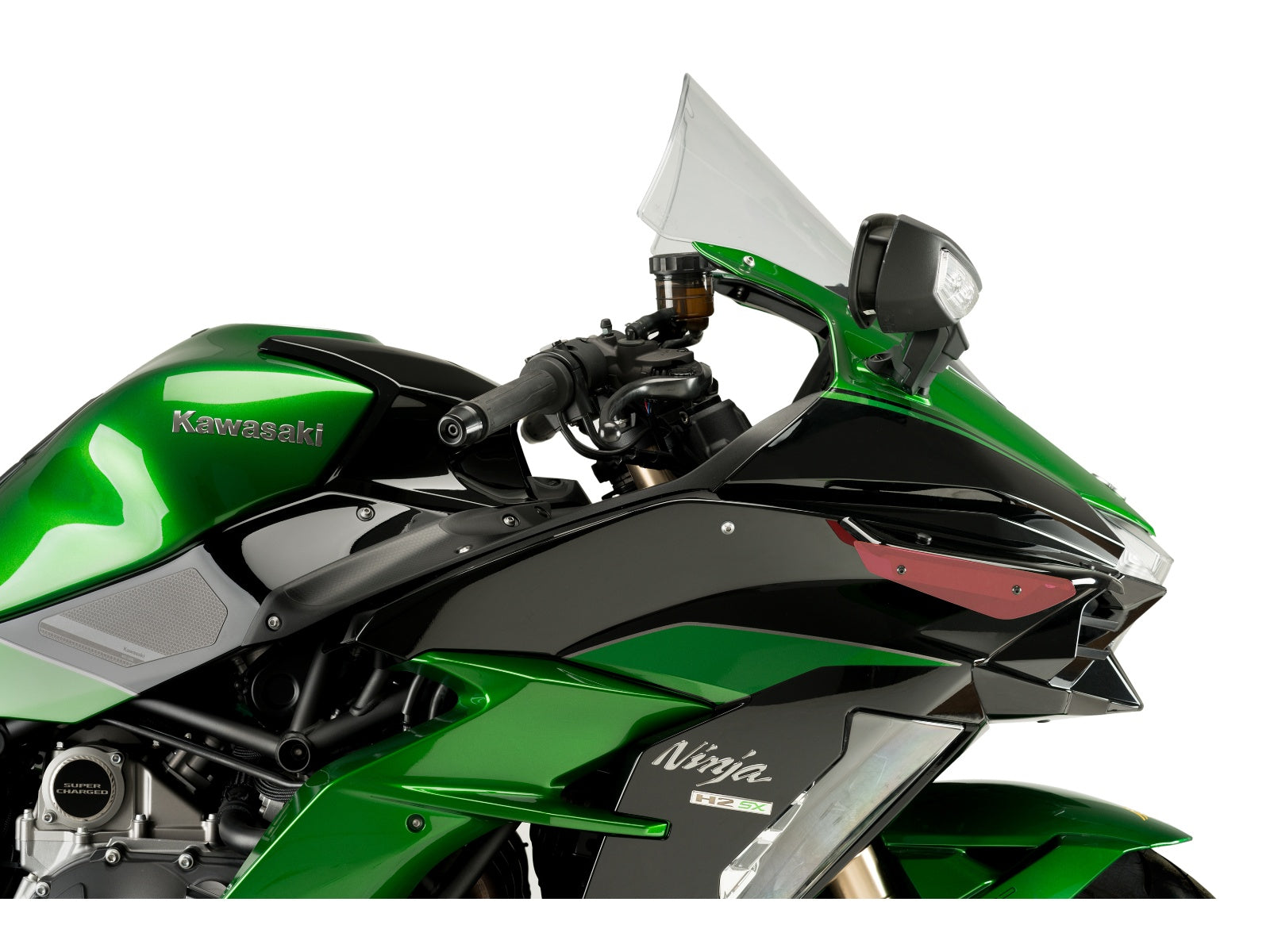 Puig Sport Downforce Spoilers In Black for Kawasaki Ninja H2 SX (18-19)