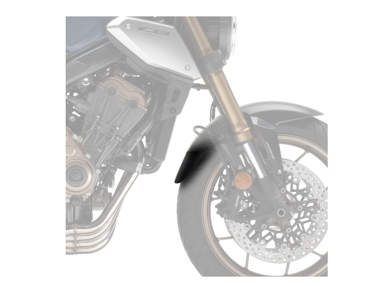 Puig Front Mudguard Extender In Black for Honda CB650 R Neo Sports Cafe (19-23)