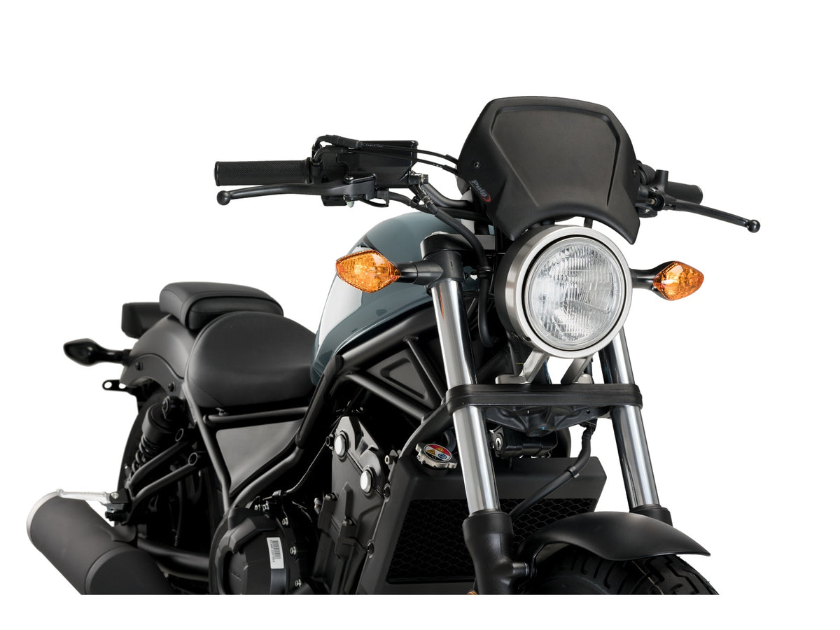 Puig Aluminium Fly Screen In Black for Honda CMX500 Rebel (17-25)