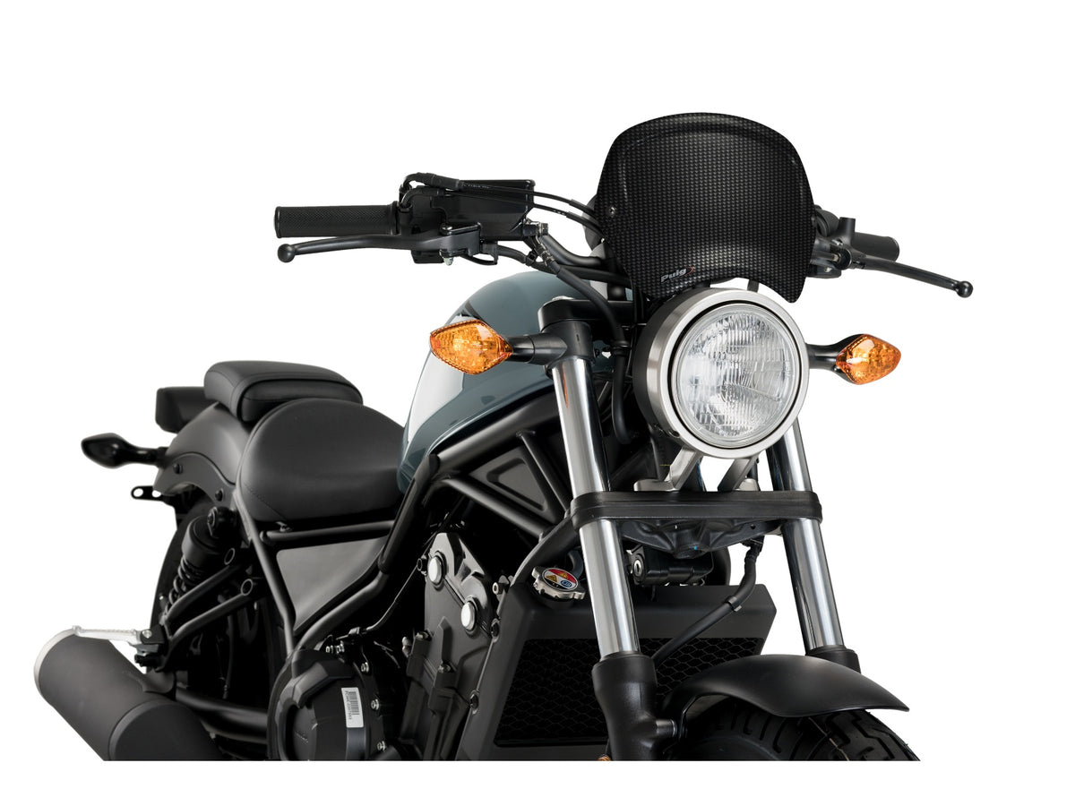 Puig Retro Fly Screen In Matt Black for Honda CMX500 Rebel (17-25)