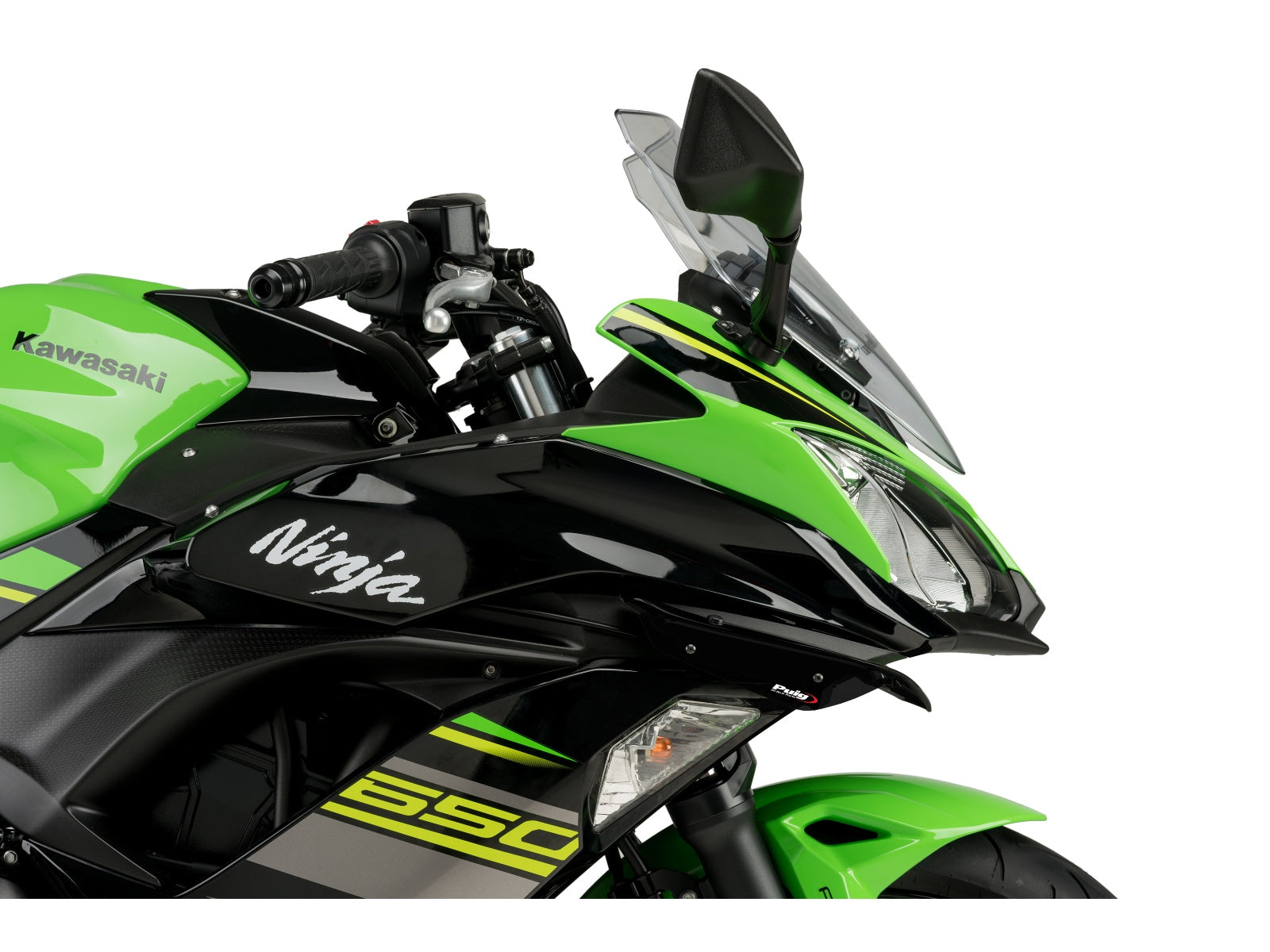 Puig Sport Downforce Spoilers In Black for Kawasaki Ninja 650 (17-19)