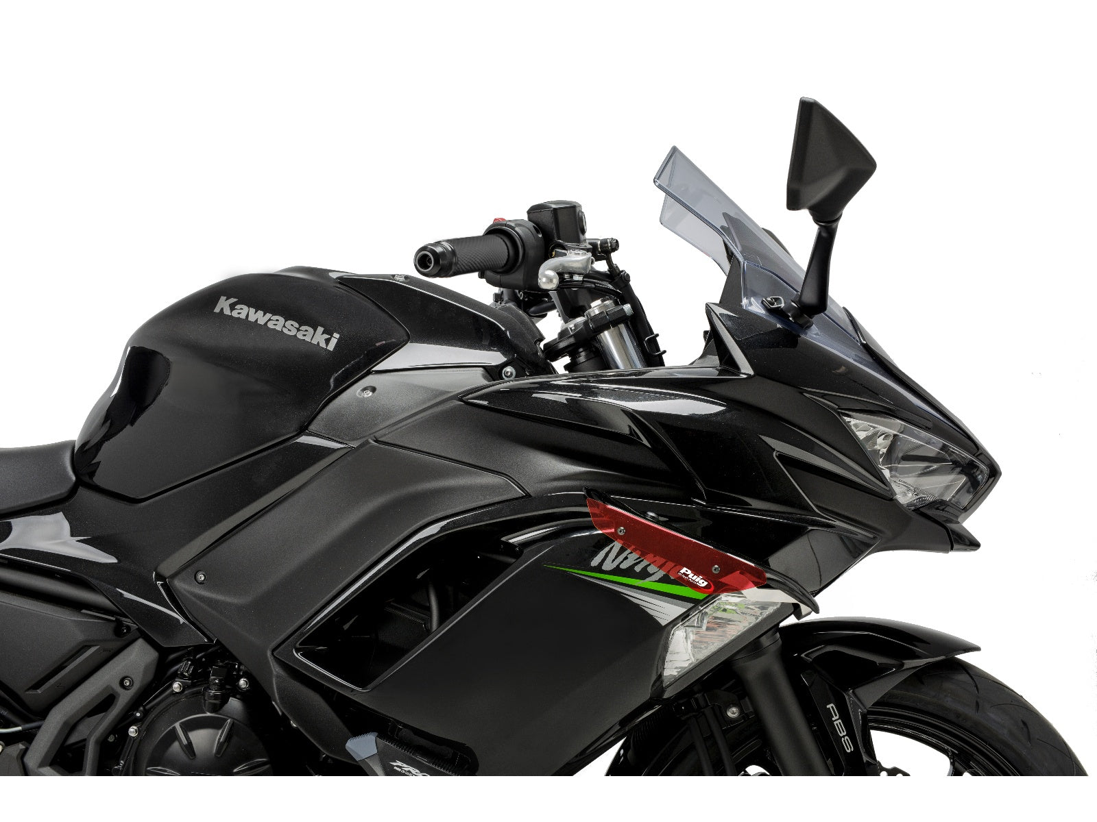 Puig Sport Downforce Spoilers In Black for Kawasaki Ninja 650 (20-25)