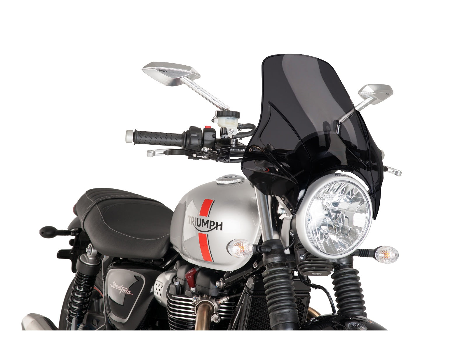 Puig Plus Screen In Light Smoke for Triumph Street Twin (16-19)