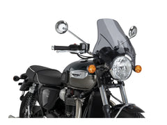 Puig Plus Screen In Light Smoke for Triumph Bonneville T100 (02-25)