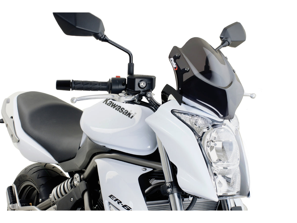 Puig New Generation Sport Screen In Dark Smoke for Kawasaki ER6-N (09-11) Main image