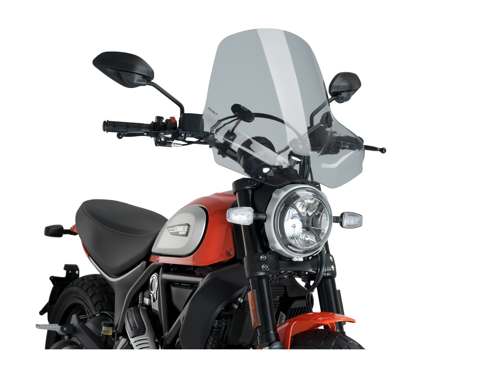 Puig Touring II Screen In Clear for Ducati Scrambler Icon (15-22)