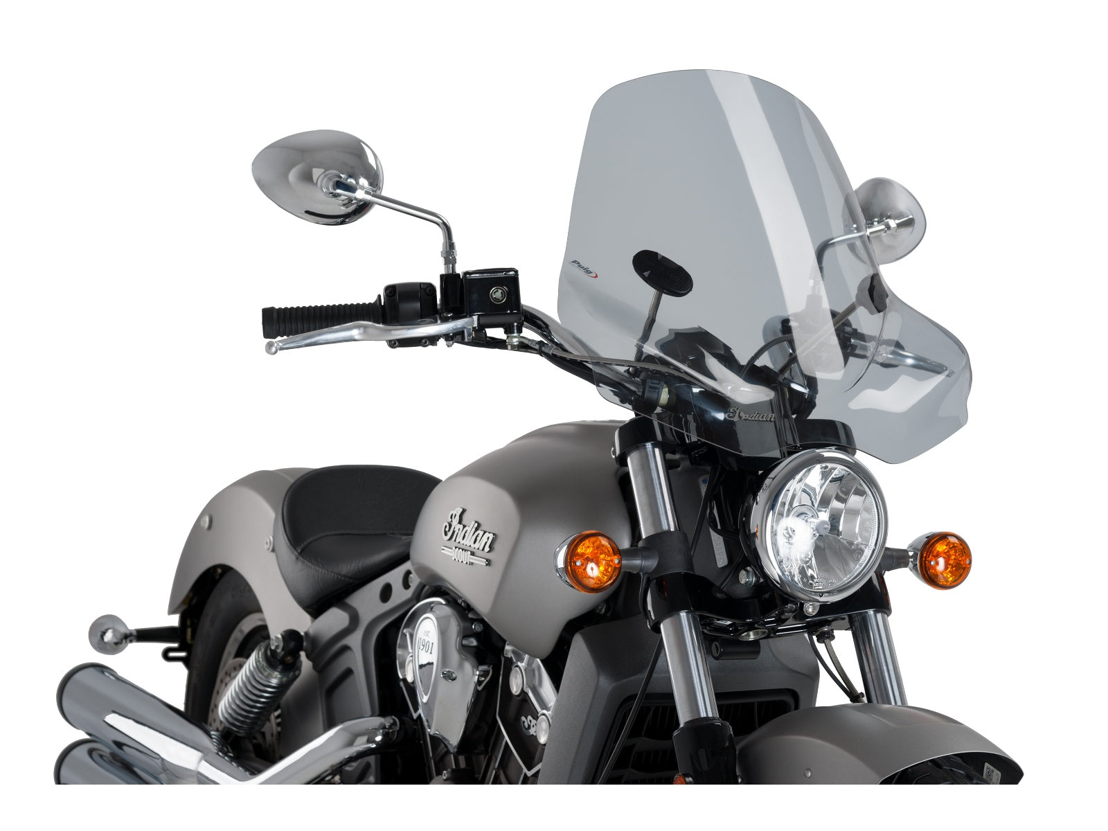 Puig Touring II Screen In Clear for Indian Scout Bobber (18-25)