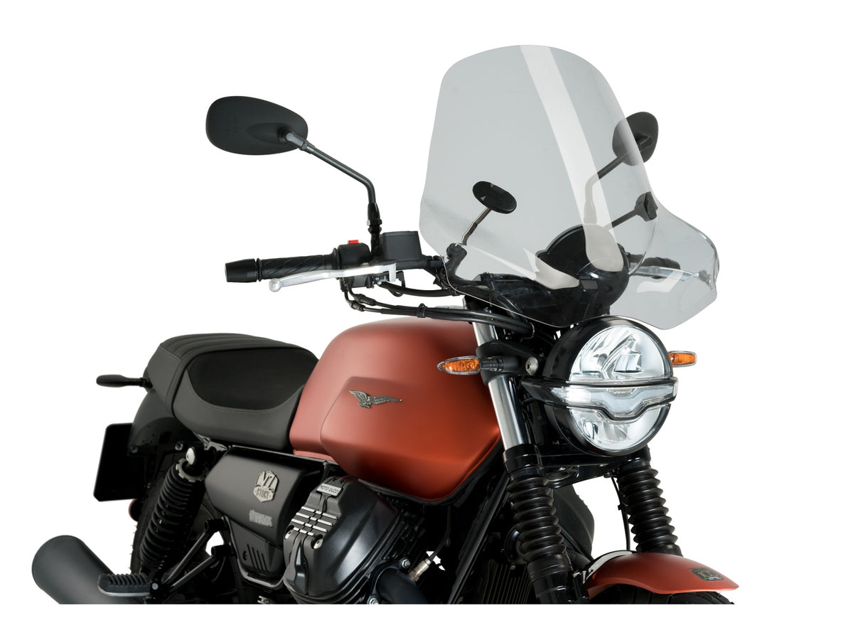 Puig Touring II Screen In Clear for Moto Guzzi V7 Stone (17-25)