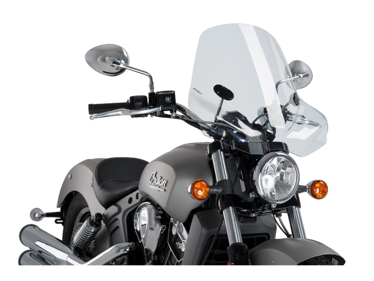 Puig Touring II Screen In Clear for Indian Scout Bobber (18-25)