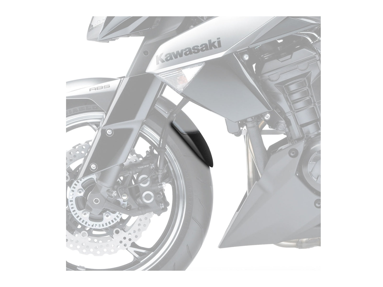 Puig Front Mudguard Extender In Black for Kawasaki Z1000 (10-14)