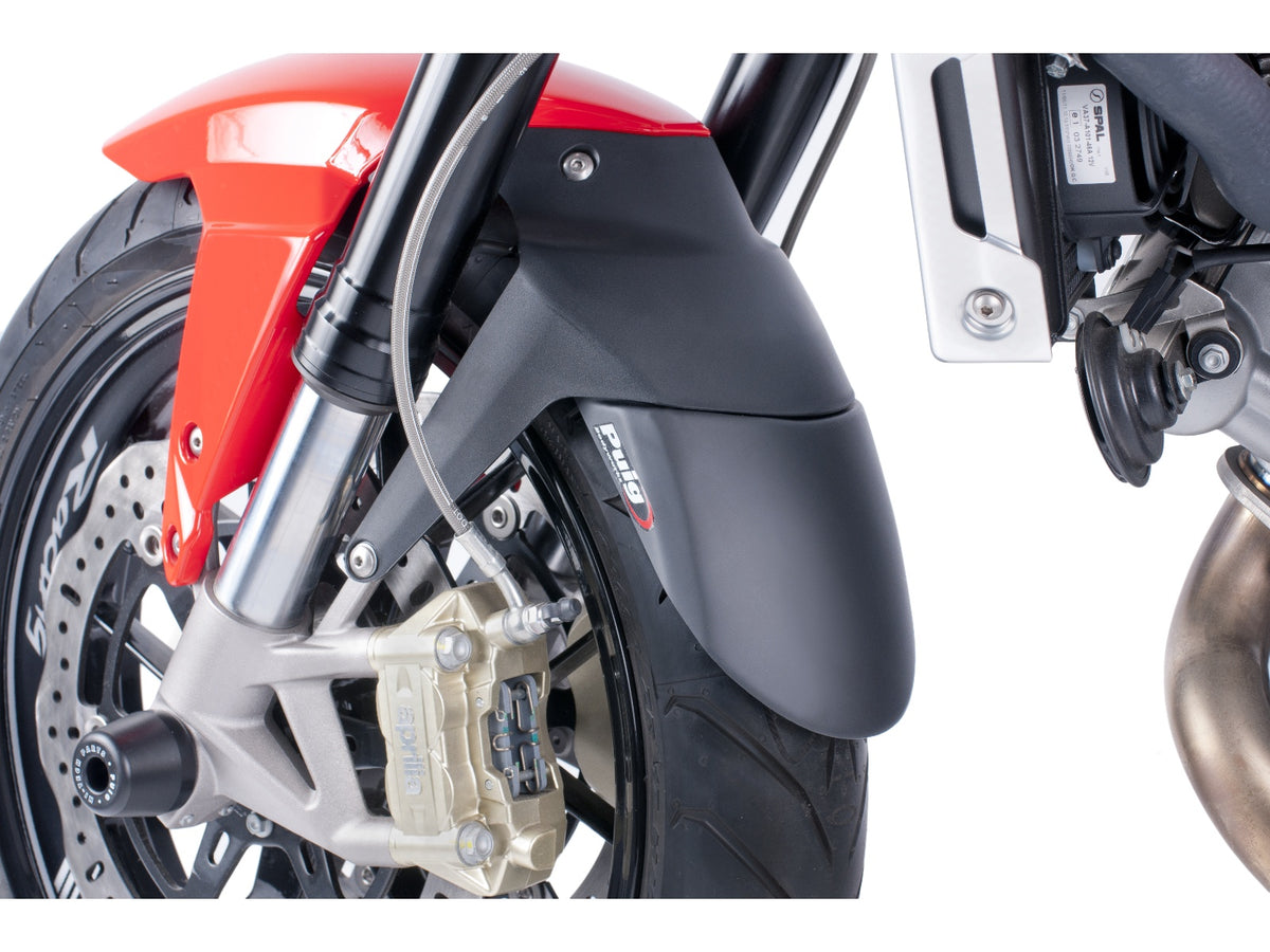 Puig Front Mudguard Extender In Black for Aprilia Shiver 750 (07-16) Main image