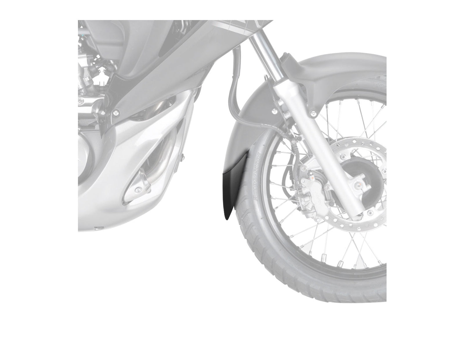 Puig Front Mudguard Extender In Black for Honda Transalp XL700V (08-12)