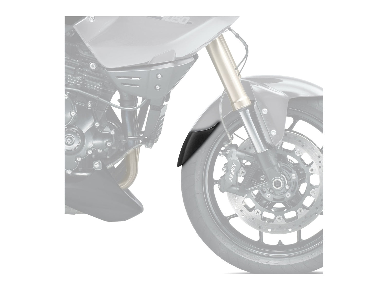 Puig Front Mudguard Extender In Black for Triumph Speed Triple 1050 (06-10)