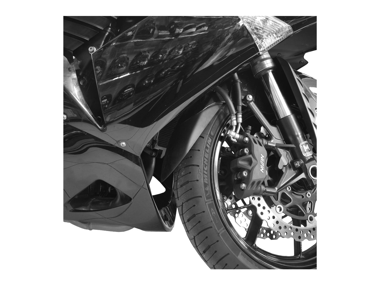 Puig Front Mudguard Extender In Black for Kawasaki ZZR 1400 (06-20)