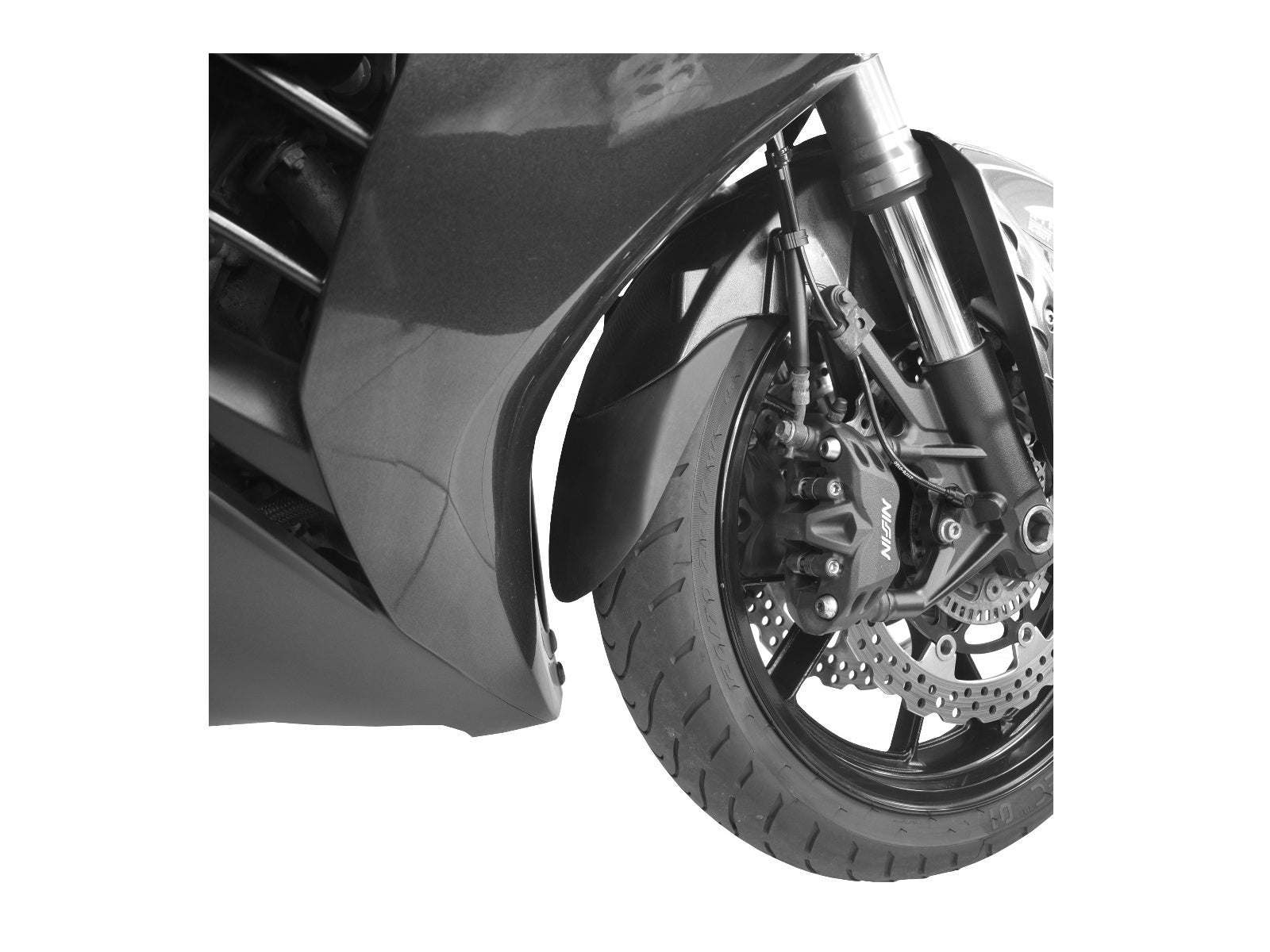 Puig Front Mudguard Extender In Black for Kawasaki ZZR 1400 (06-20)