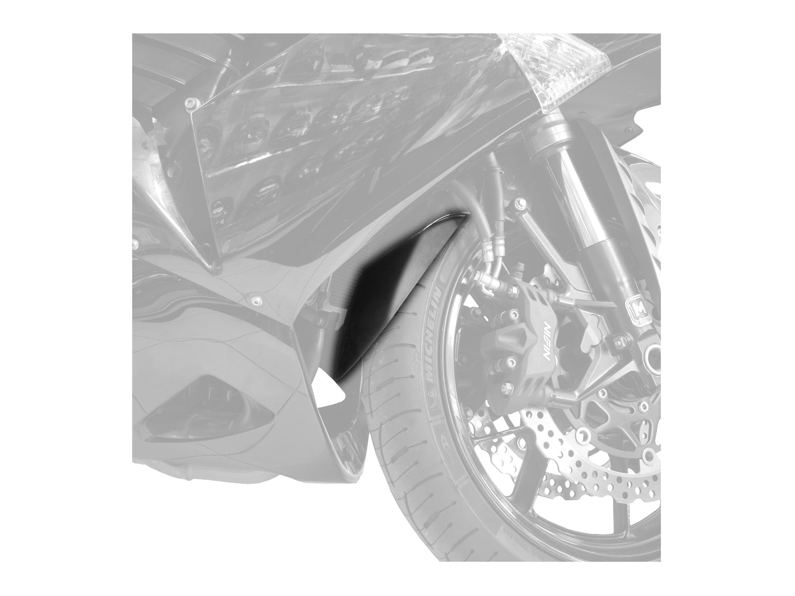 Puig Front Mudguard Extender In Black for Kawasaki GTR 1400 (07-17)