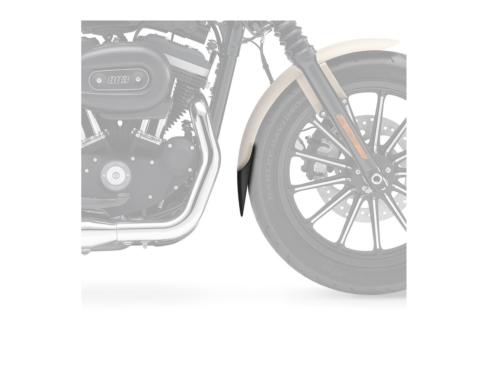 Puig Front Mudguard Extender In Black for Harley Davidson Dyna Super Glide FXD (95-10)