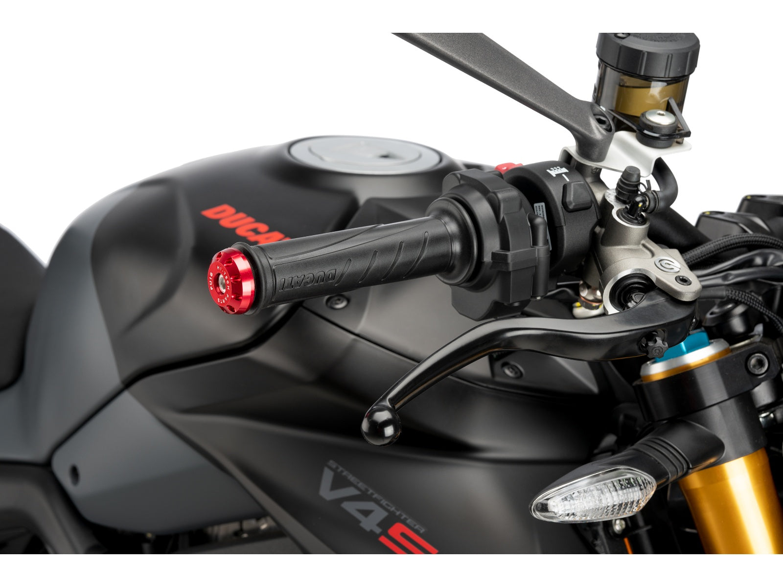 Puig Racing Bar Ends In Black for Ducati Streetfighter V4S (20-25)