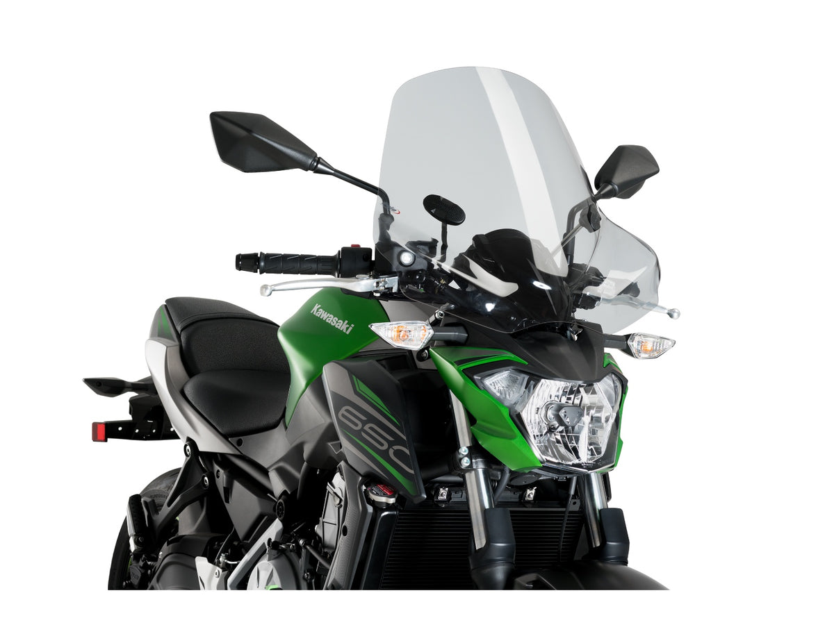 Puig Touring II Screen In Clear for Kawasaki Z650 (17-25)