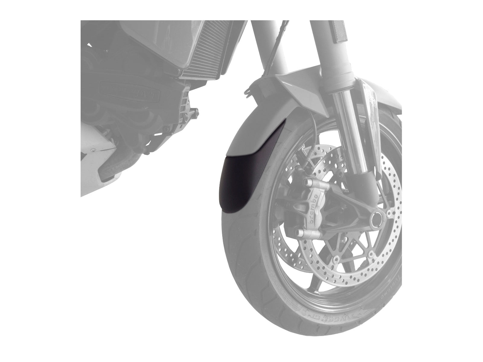 Puig Front Mudguard Extender In Black for Ducati Multistrada 1200 (10-15)