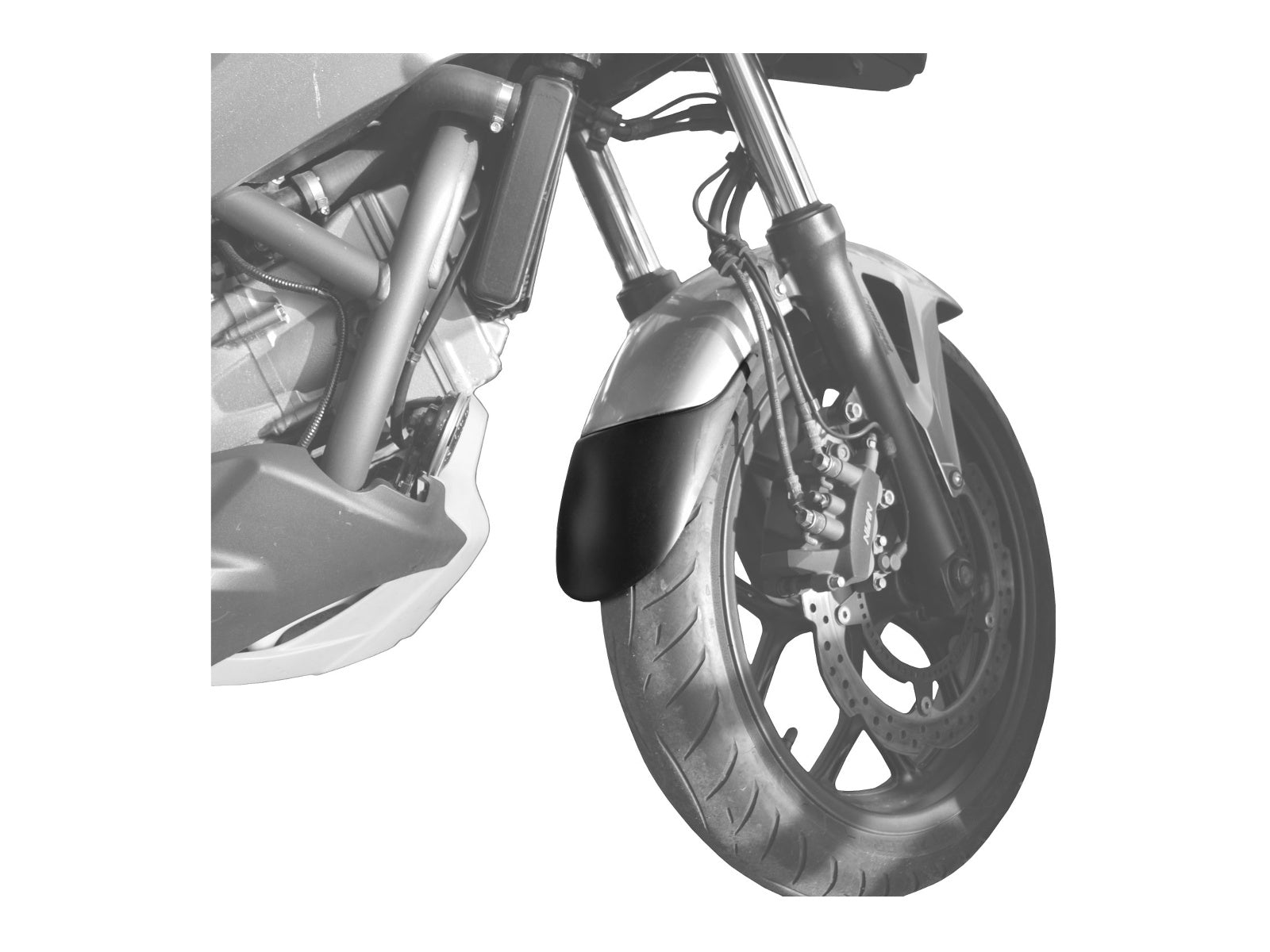 Puig Front Mudguard Extender In Black for Honda NC700 S (12-13)