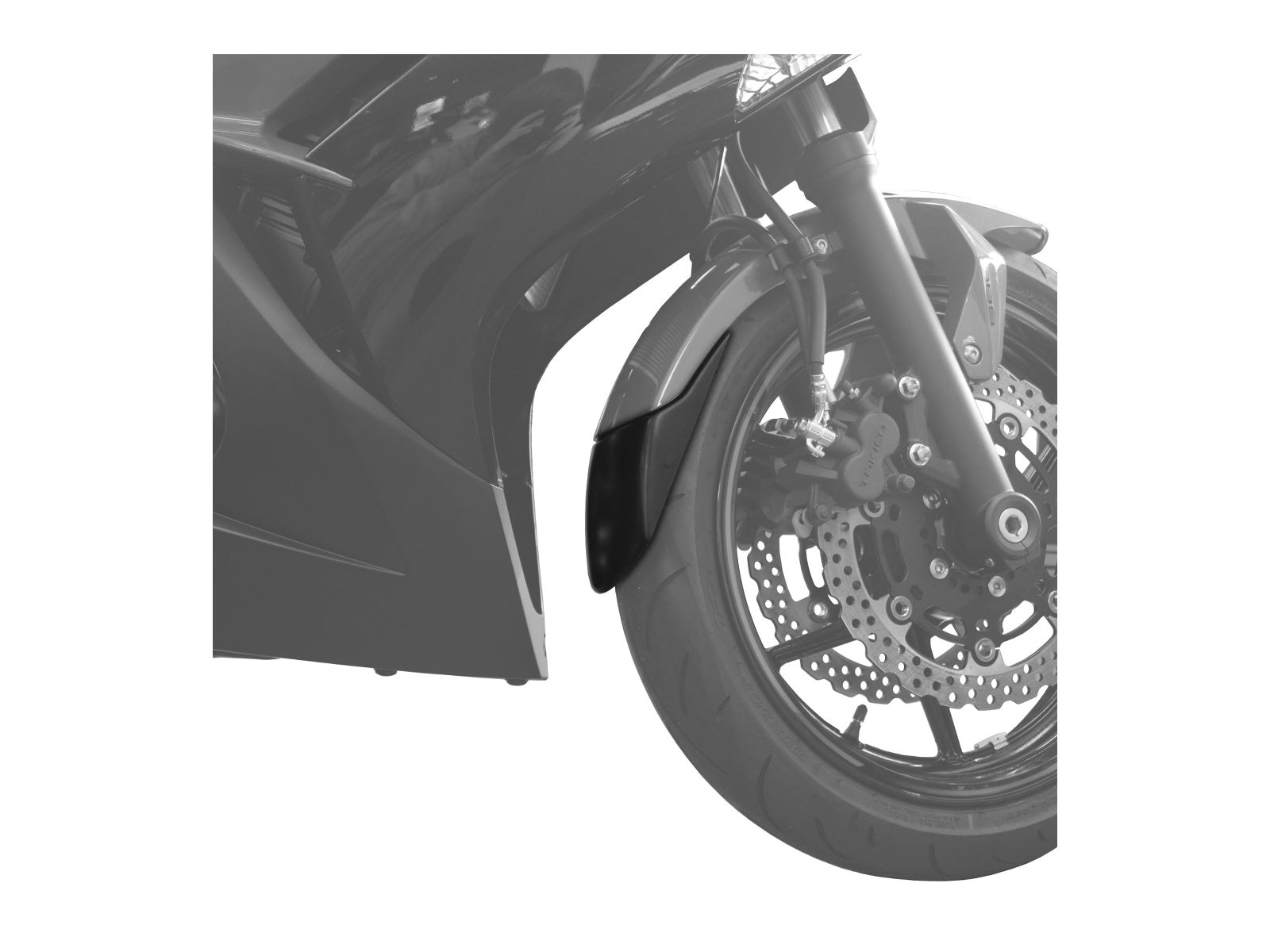 Puig Front Mudguard Extender In Black for Kawasaki ER6-F (12-15)