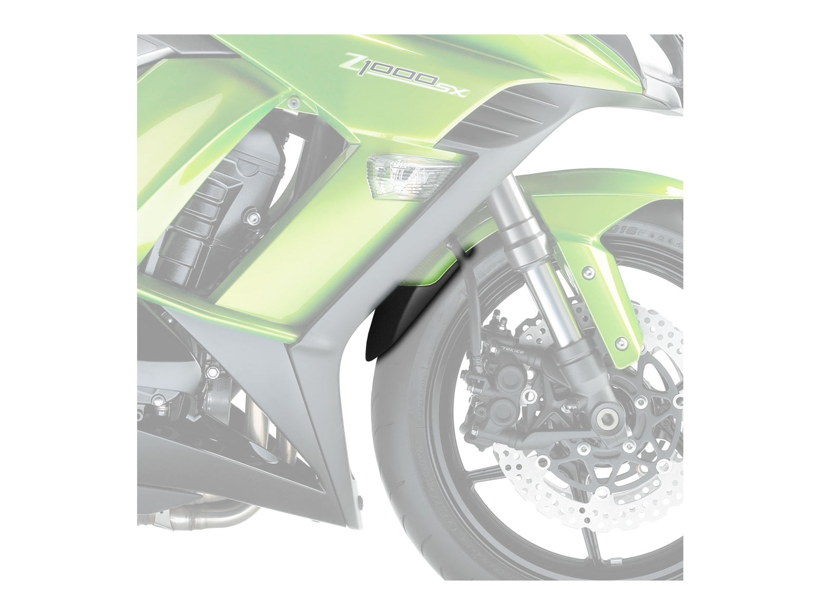Puig Front Mudguard Extender In Black for Kawasaki Z1000 SX Tourer (11-16)