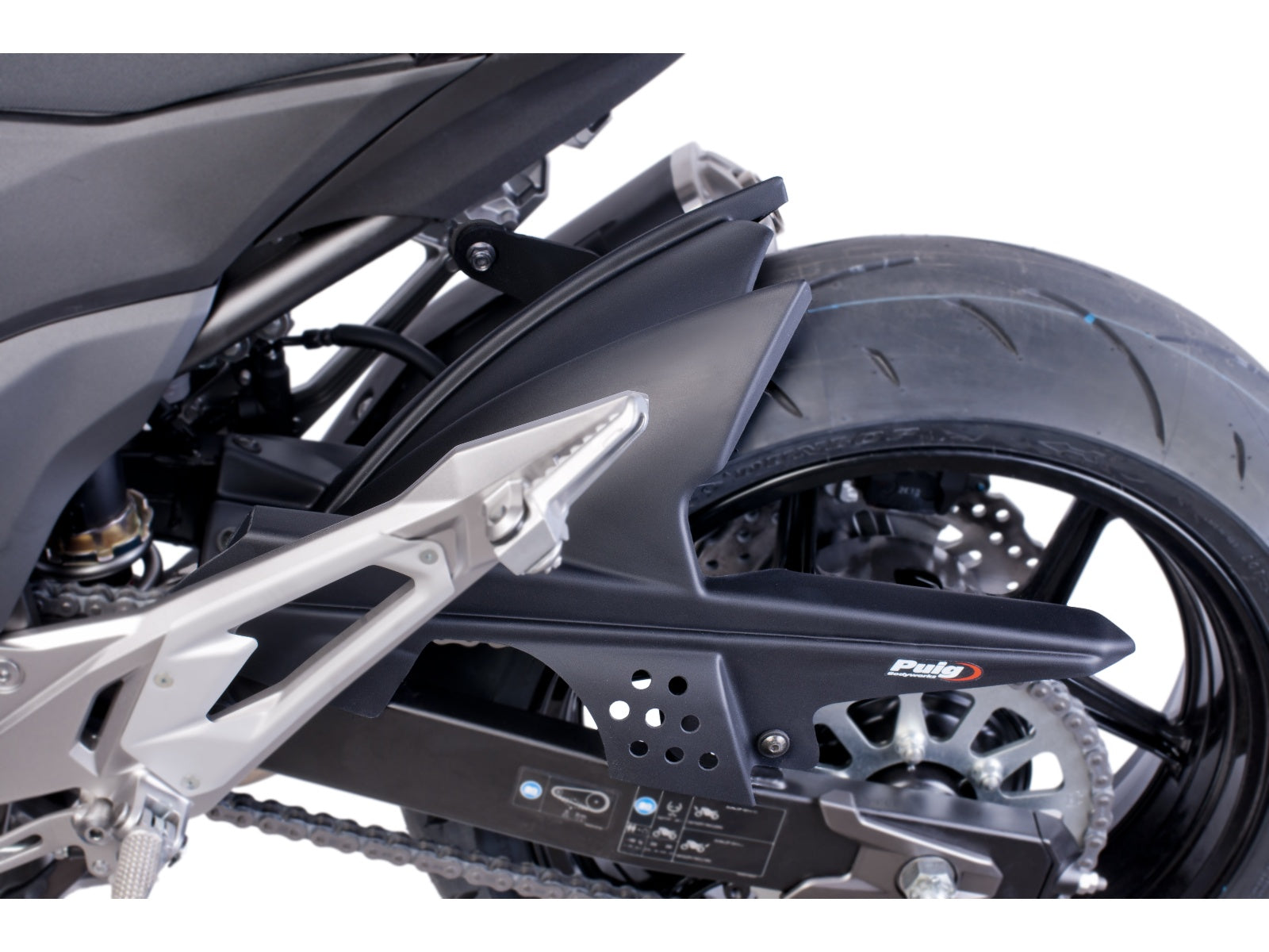 Puig Hugger In Matt Black for Kawasaki Z800 E (13-16)