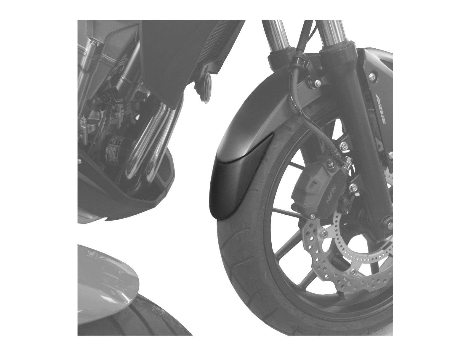 Puig Front Mudguard Extender In Black for Honda CBR500 R (13-21)